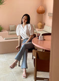 Lupine Lace Pin Tuck Puff Blouse