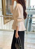 Annie V-neck Collar Double Wrap Jacket Blouse