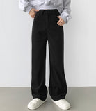 Golden corduroy velor fleece brushed long wide pants