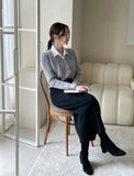 Casey H Ribbed Knit Long Skirt (Belt set)