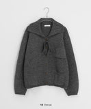 Hibata Cable Ribbon Collar Knit Cardigan