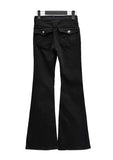 Flap bootcut pants