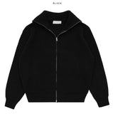 Leon high-neck zip-up cardigan