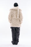 Milk plush collar fur coat