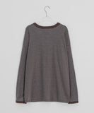 [Unisex] Kitby Striped Henley Neck Long Sleeve Tee