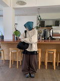 [unisex] Menconi Brown Balloon Wide Cotton Pants