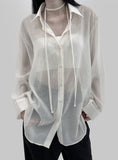 Wilbeu Choker See-Through Shirt