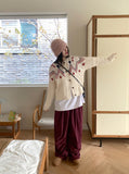 Away Wool Vintage Nordic Jacquard Knit Cardigan
