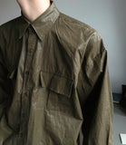 Retro Coated Leather Overshirt