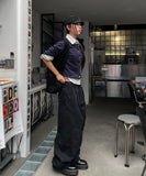 No-pin curved cut cotton balloon pants