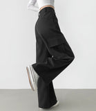 Two-way brushed pintuck long wide jogger high quality pants