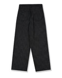 Non Fade Two-Tuck Linen Wide Denim Pants