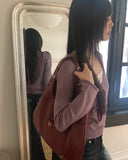 Romit Flower V-Neck Crop Long-Sleeve Knit