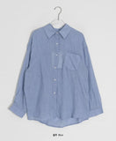 Selgni check pocket long sleeve shirt