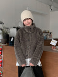 Lilf Fluffy High Neck Crop Jacket