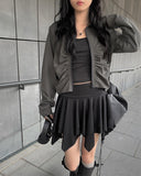 Hota Tiered Shirring Span Mini Skirt
