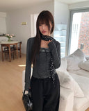 Bil Dot Square Stripe Warmer Long Sleeve T-Shirt