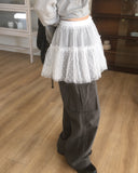 Bisso See-Through Dot Layered Tiered Skirt