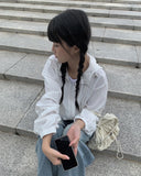 Show Light Blue Denim Wash Wide Pants