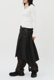 (W) Rier Checked Wool Skirt