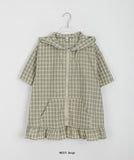 [BAONHAUS] Haseun Check Shirring Hood Jumper