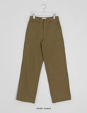 Oscar Color Cotton Herringbone Semi-Wide Pants
