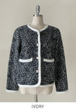 Cove Color Matching Wing Knit Jacket Cardigan