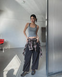 [U-BASIC] Boldy Line Ribbed Crop Sleeveless