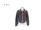 Tack Color Matching Collar Wool Knit Cardigan