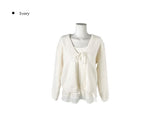 Kwan Frill Sleeveless Ribbon Cardigan Set