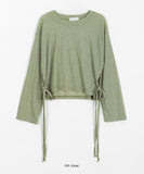 Jorit See-Through Strap Ribbon Long Sleeve Tee