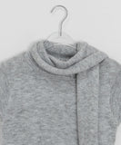 Nipped Hairy Muffler Short Sleeve Knit