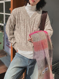 Lenny Cable Crop V-Neck Knit