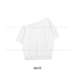 Witty Off-shoulder Short-sleeve Sweatshirt