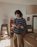 Miu Stripe Collar Knit