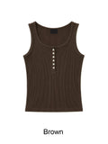 Olte Button Ribbed Sleeveless