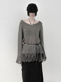 Lynch Fringe V-Neck Knit