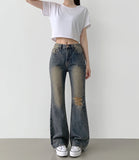 Wide Boot Cut Fit Denim Pants