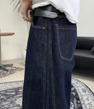Elt raw wide denim pants