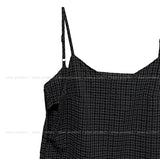 Popo Check Bustier Unbalance One Piece