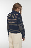 [2-WAY] RIBBON CROP Knit Zip-up