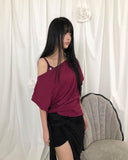 Lecan Off-Shoulder Short Sleeve T-shirt