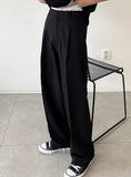 Rolling pintuck wide slacks