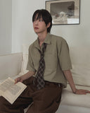 [Plan/1+1] Print Basic Short Sleeve Shirt