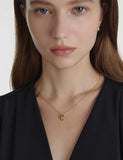 Champagne Full Moon Silver Mary Bowl Necklace