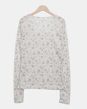 Kitten Flower Long Sleeve T-shirt