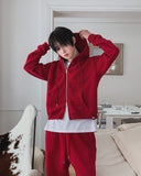 Ruby Damaged Sweat Hood Zip-Up