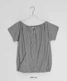 Simolin Shirring Strap Short Sleeve Tee
