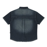 WASHED DENIM HALF SHIRT