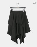 Viewi Suede Double Layered Flare Midi Skirt